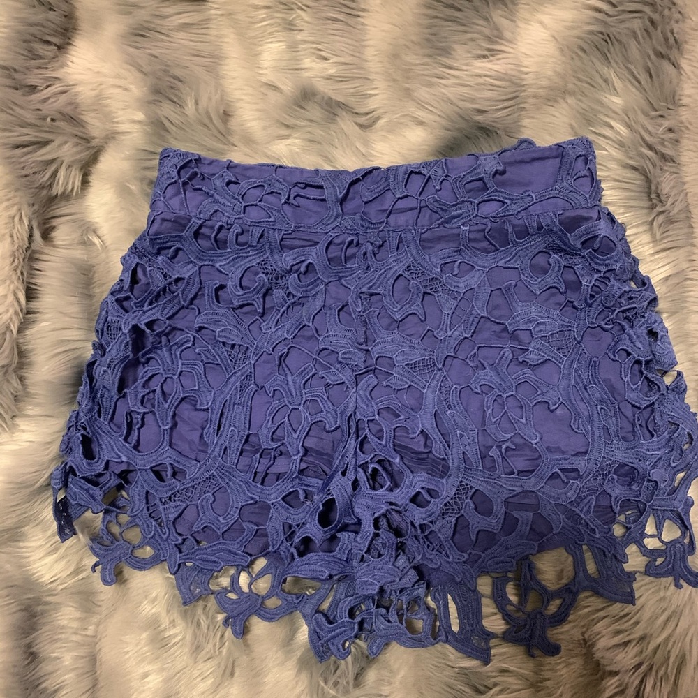 Blue lace shorts